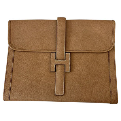 Hermès Clutch Bag Leather in Ochre