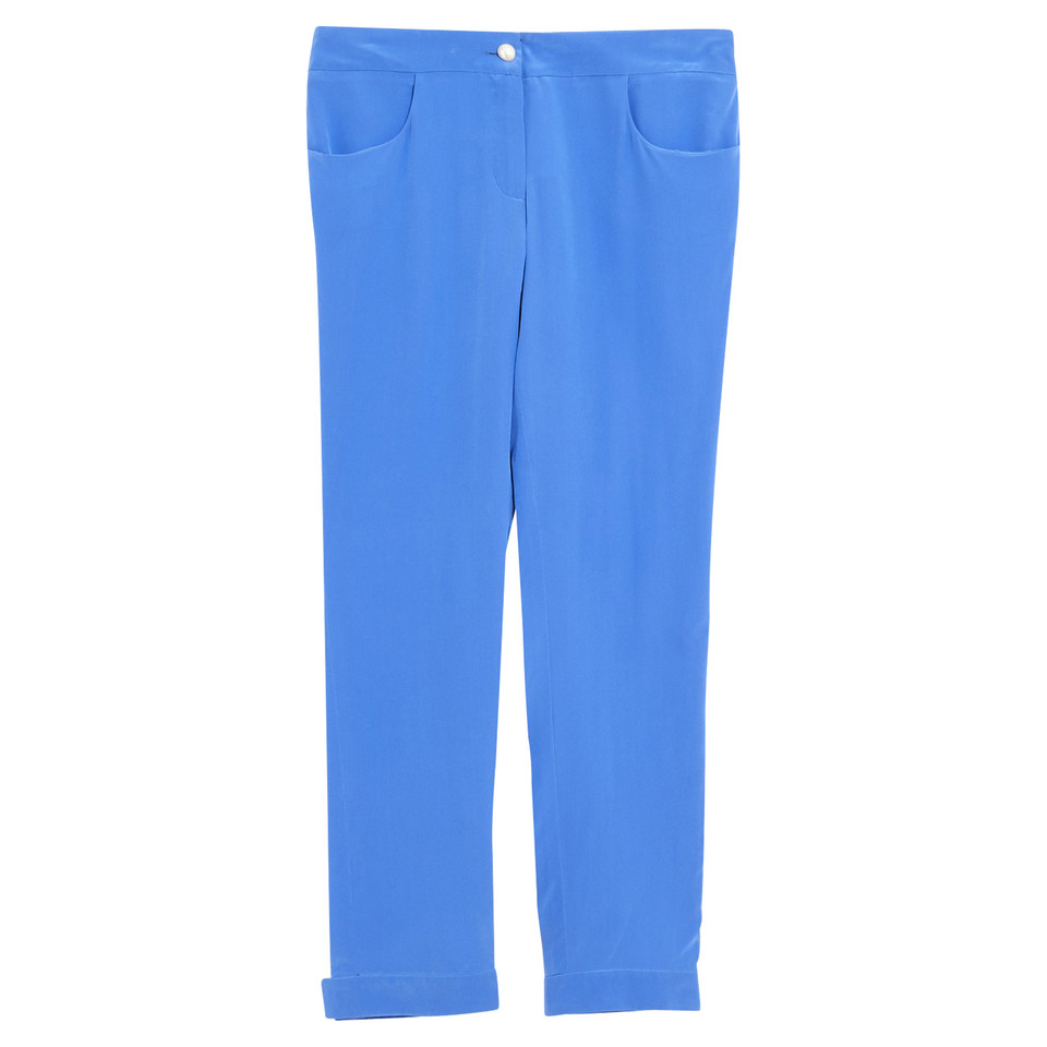 Chanel Paio di Pantaloni in Seta in Blu