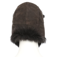 Furry Hut/Mütze aus Pelz in Braun
