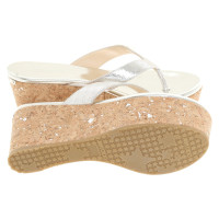 Jimmy Choo Sandals Leather in Silvery