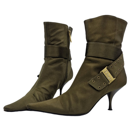 Dior Ankle boots Canvas in Khaki