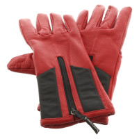 Armani Gants en cuir rouge