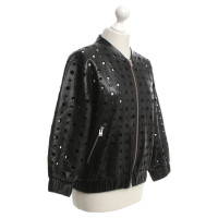 Iro Leather jacket with hole pattern