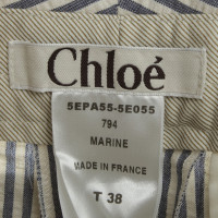 Chloé Gestreepte broek in blauw/wit 