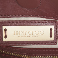 Jimmy Choo Wildleder-Handtasche in Bordeaux