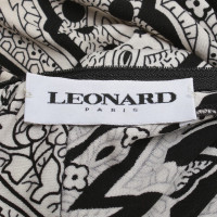 Leonard Robe en soie en noir / blanc