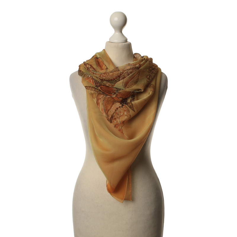 Hermès Zijden sjaal met shell-print