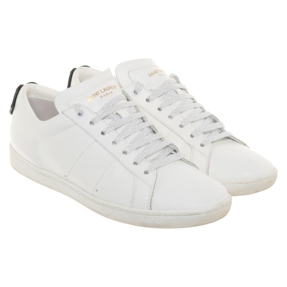 Saint Laurent Sneakers aus Leder in Weiß