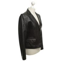 Gianni Versace Leather Blazer in Black