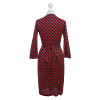 Diane Von Furstenberg Wrap jurk in rood / zwart