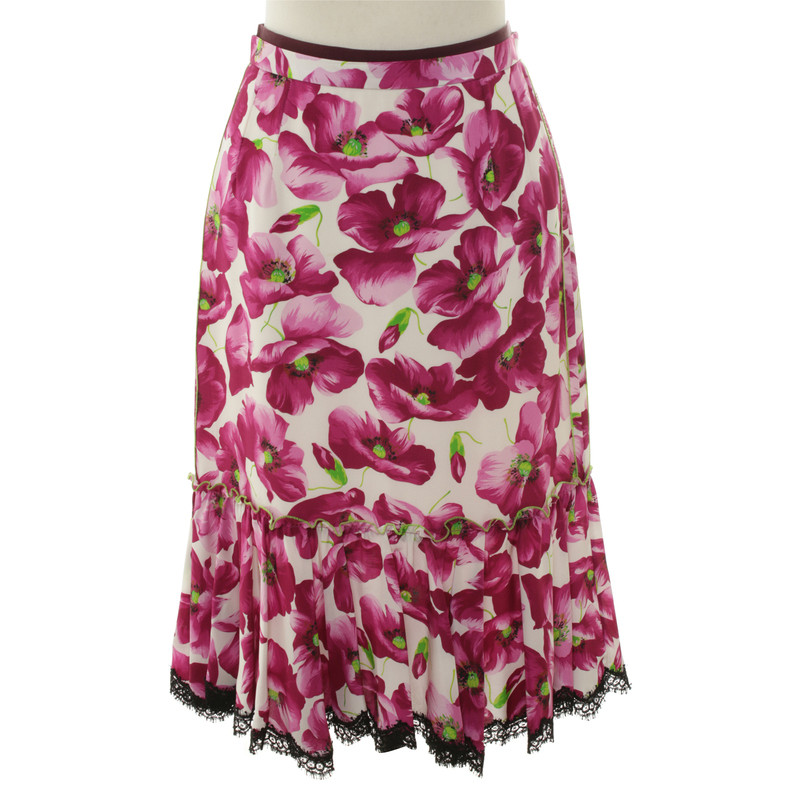 Dolce & Gabbana Zijden rok met bloemenprint
