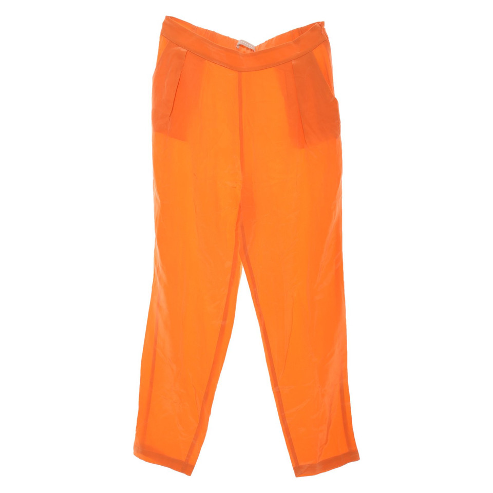 Stefanel Paire de Pantalon en Soie en Orange