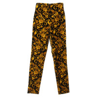 Gianni Versace Pantaloni di velluto in nero/giallo