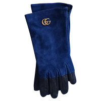 Gucci Handschuhe aus Wildleder in Blau