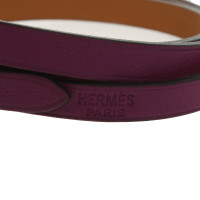 Hermès Behapi Double Tour aus Leder in Violett