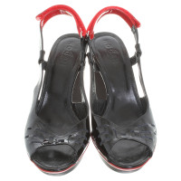 Hogan High heel sandal in black/red