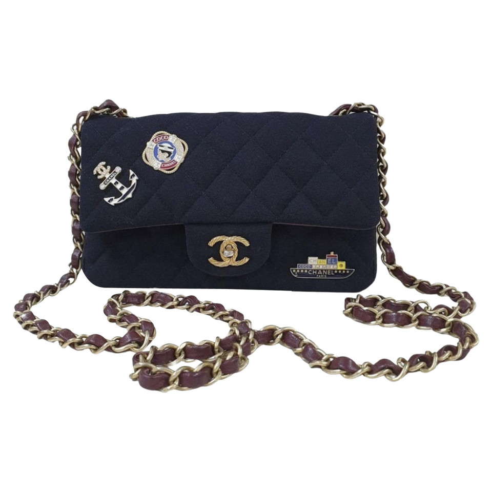 Chanel Classic Flap Bag Wol in Blauw
