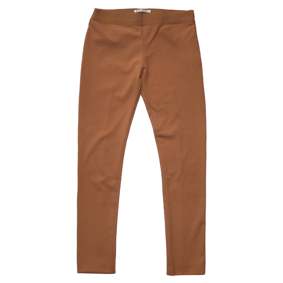 Acne Trousers Wool in Brown