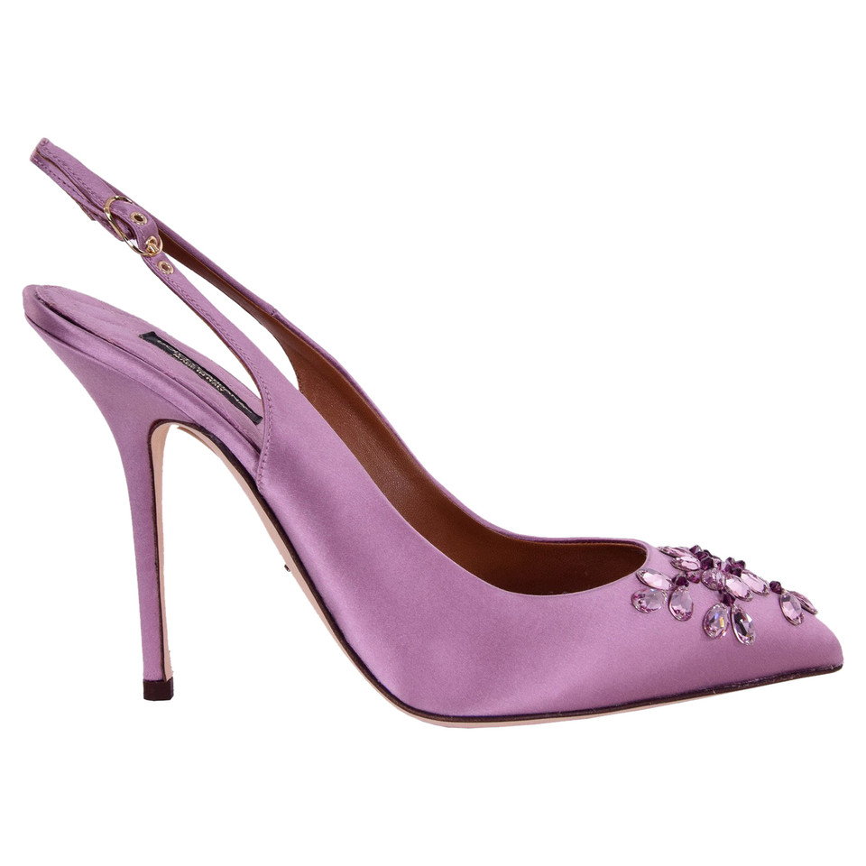 Dolce & Gabbana Pumps/Peeptoes aus Seide in Rosa / Pink