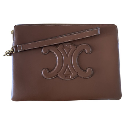 Céline Triomphe Clutch Leather in Brown