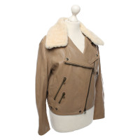 Acne Giacca/Cappotto in Pelle in Beige