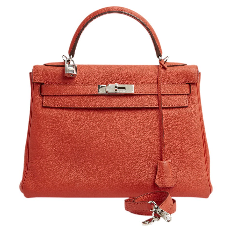 Hermès Kelly Bag 32 aus Leder in Orange