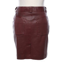 Alexander McQueen Skirt Leather in Bordeaux