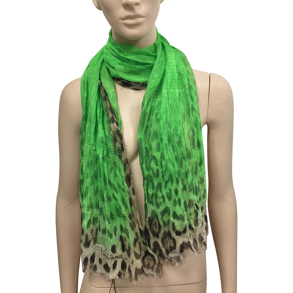Roberto Cavalli Fluo green scarf 