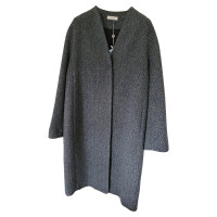 Peserico Jacke/Mantel aus Wolle in Grau