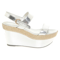 Sergio Rossi Wedges Leather in Silvery