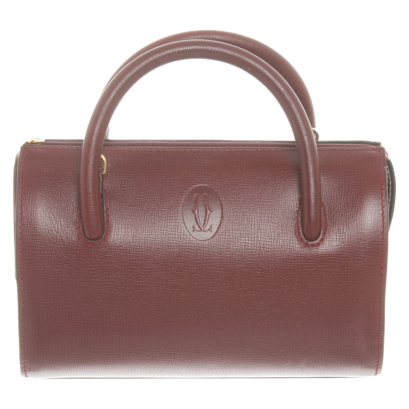 Cartier Handbag Leather in Bordeaux 