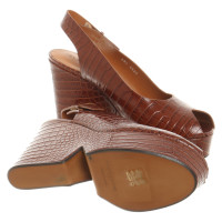 Clergerie Wedges Leather in Brown