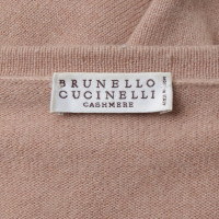 Brunello Cucinelli Gilet lavorato a maglia in rosa antico