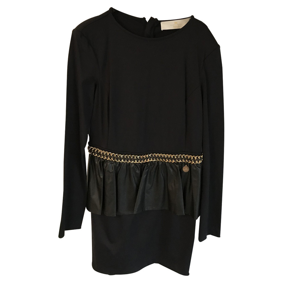 Elisabetta Franchi Robe avec peplum en faux cuir