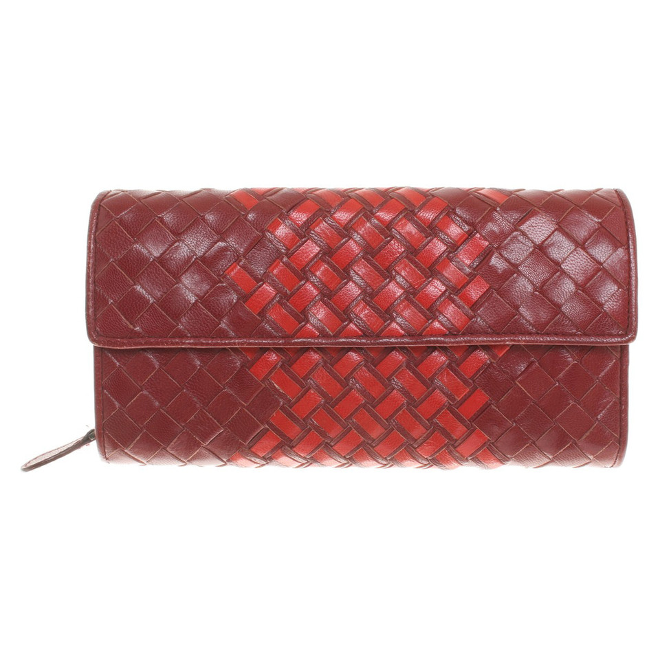 Bottega Veneta Porte-monnaie en rouge