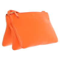 Céline Trio Small Leer in Oranje