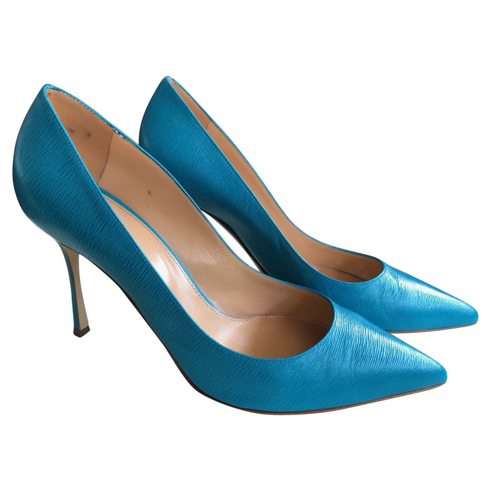 Sergio Rossi Pumps/Peeptoes Leather in Turquoise