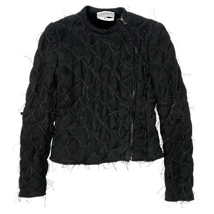 Yves Saint Laurent Jacket/Coat Leather in Black