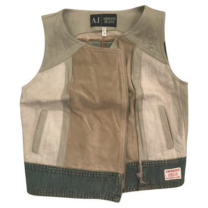 Armani Jeans Vest Leather in Beige