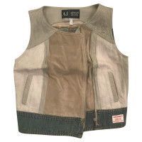 Armani Jeans Gilet in Pelle in Beige