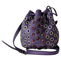 Miu Miu Sac à bandoulière en cuir violet