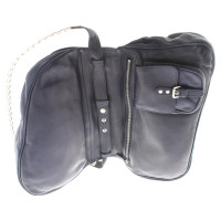 Christian Dior Gaucho Saddle Bag aus Leder in Blau