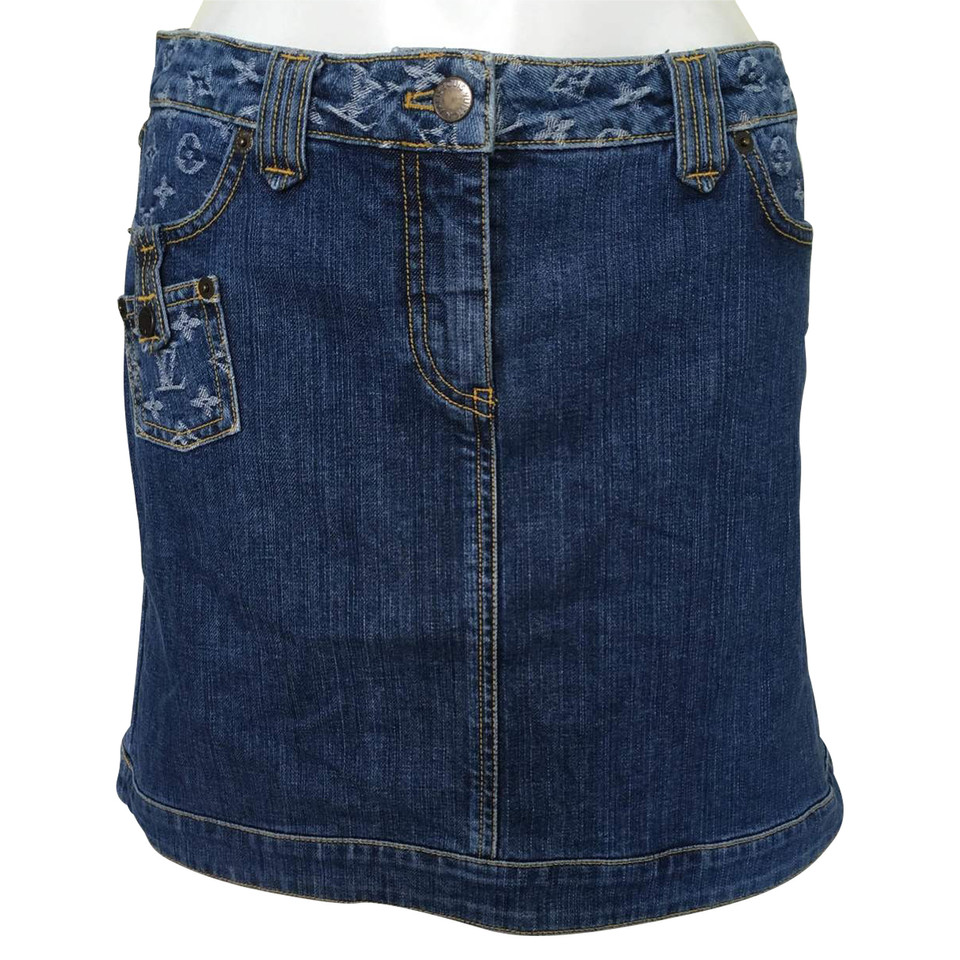 Louis Vuitton Denim skirt with monogram pattern