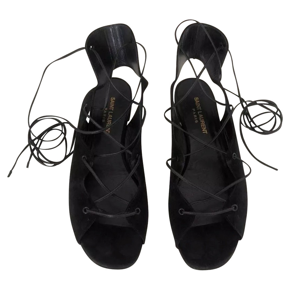 Saint Laurent Sandals Suede in Black
