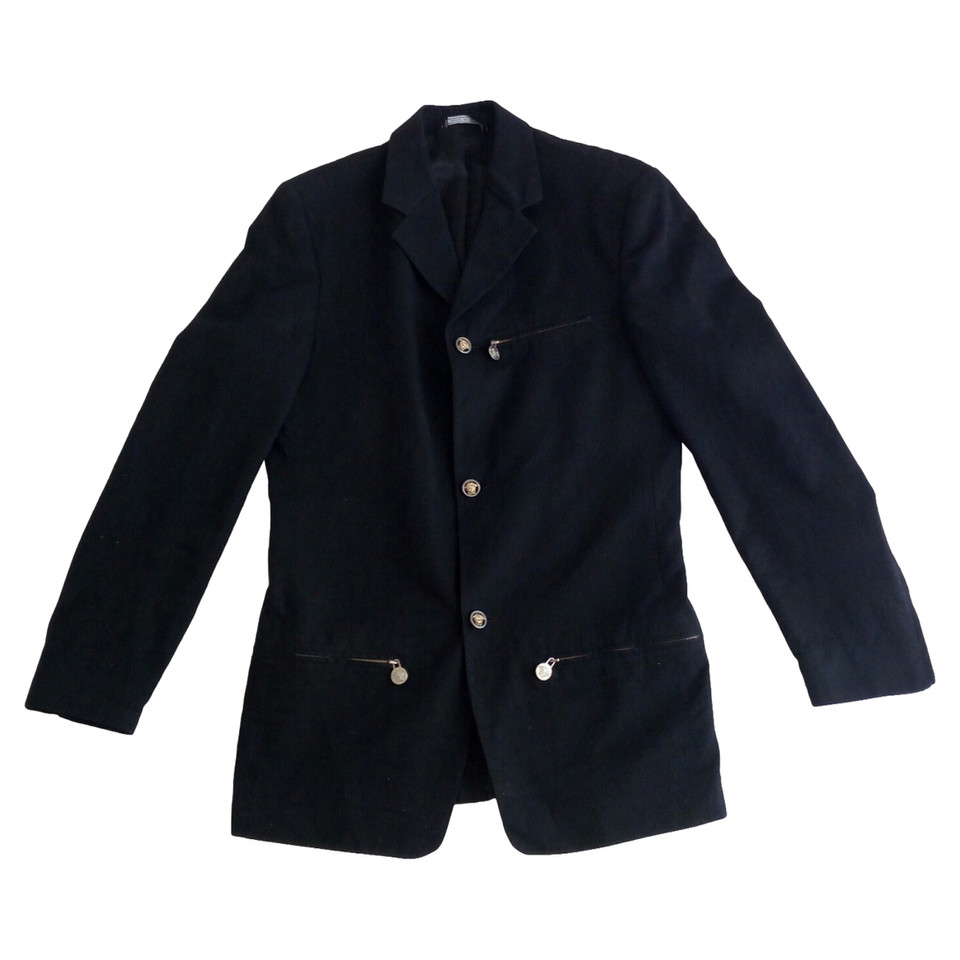 Gianni Versace Blazer in Cotone in Nero