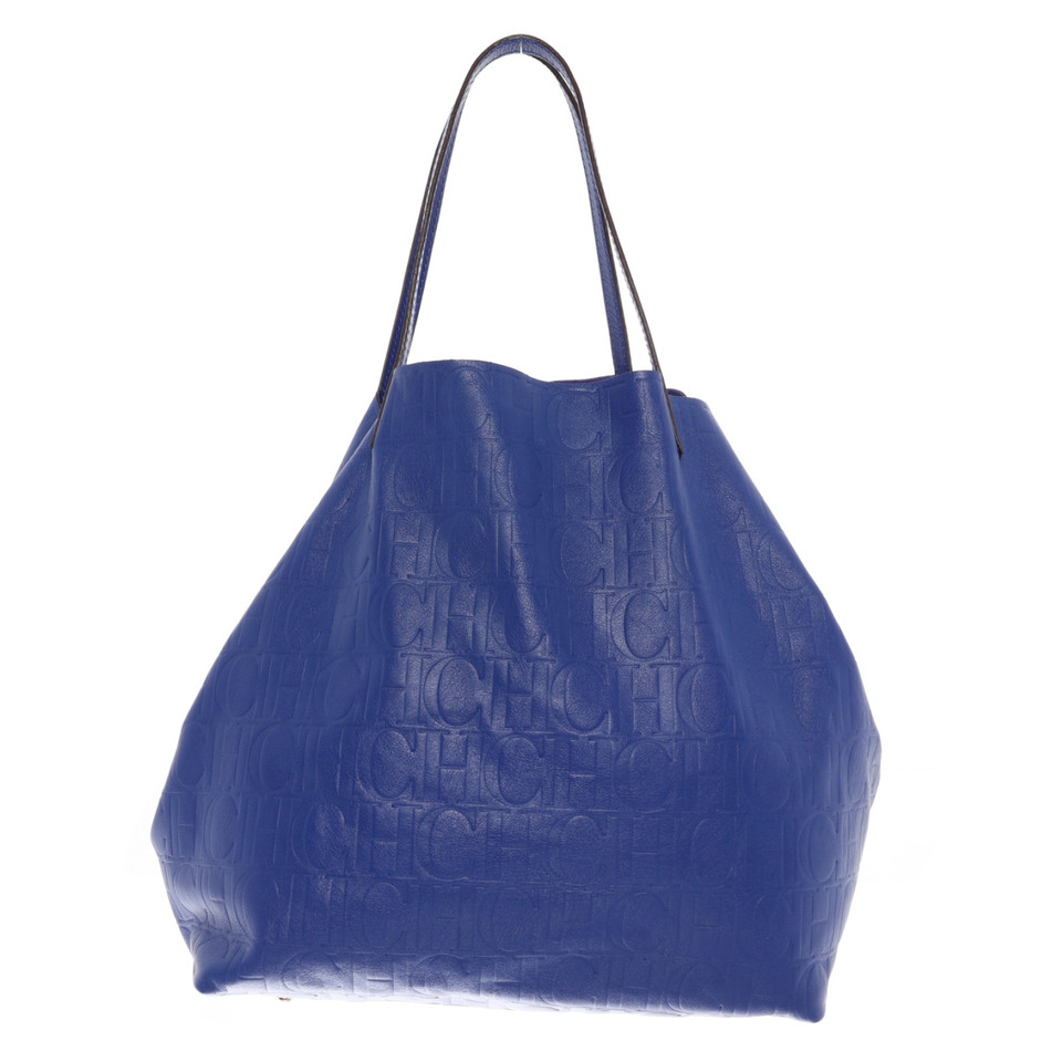 Carolina Herrera Shopper Leer in Blauw