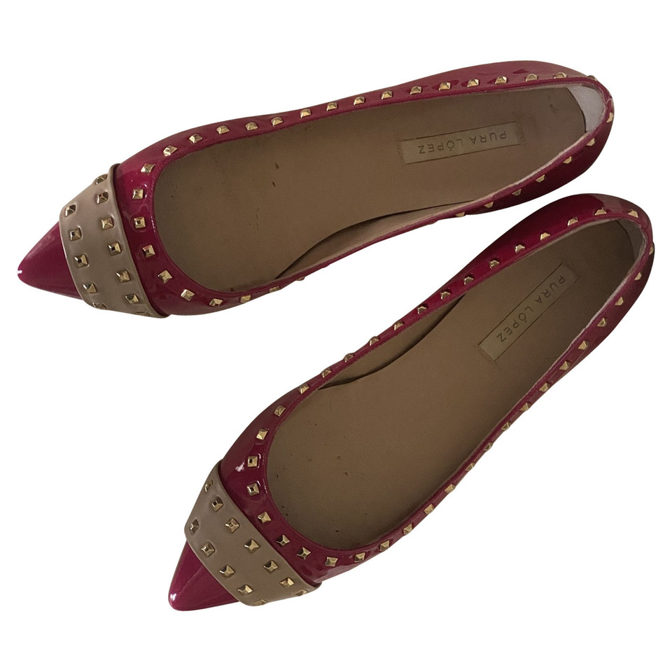 Pura Lopez Slippers/Ballerinas Patent leather in Fuchsia
