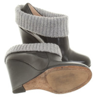 Bally Wedge ankle boots with knit detail