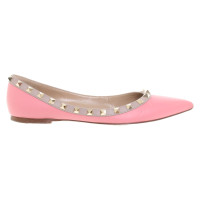 Valentino Garavani Chaussons/Ballerines en Cuir en Rose/pink