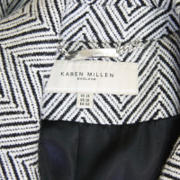 Karen Millen Mantel in Schwarz/Weiß
